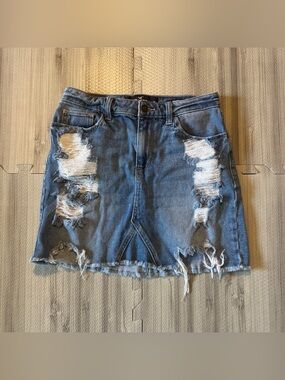 Hollister Women's Distressed Vintage Stretch High Rise Skirt